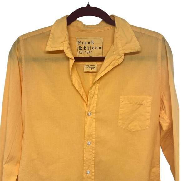 Frank & Eileen Barry Gold Organic Cotton Classic Button Up Shirt Women’s Small - Picture 8 of 14